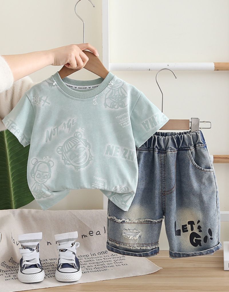 Let’s Go Graphic Set (aqua white)