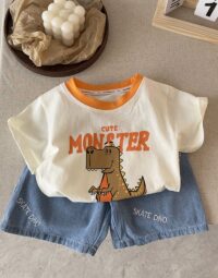 Skate Dino Tee Set (cream)