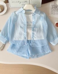 Striped Sky Shirt & Tee Set (2)